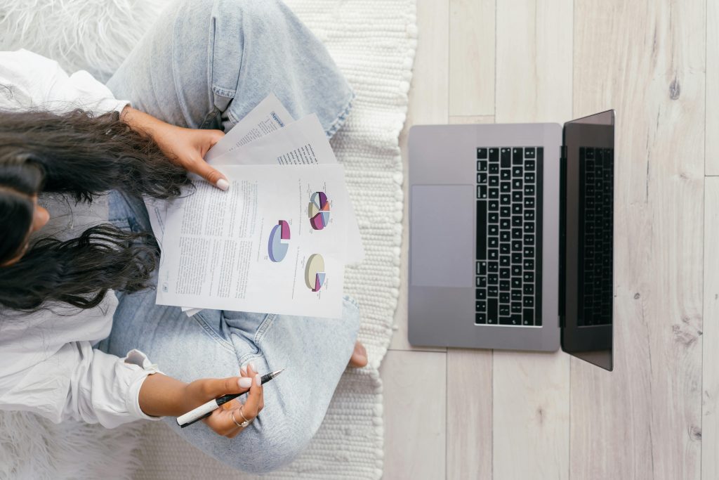 Proofreader looking over a technical paper